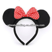 Hot! MICKEY Design Hairband With Flower Spot Hair Bow HB19